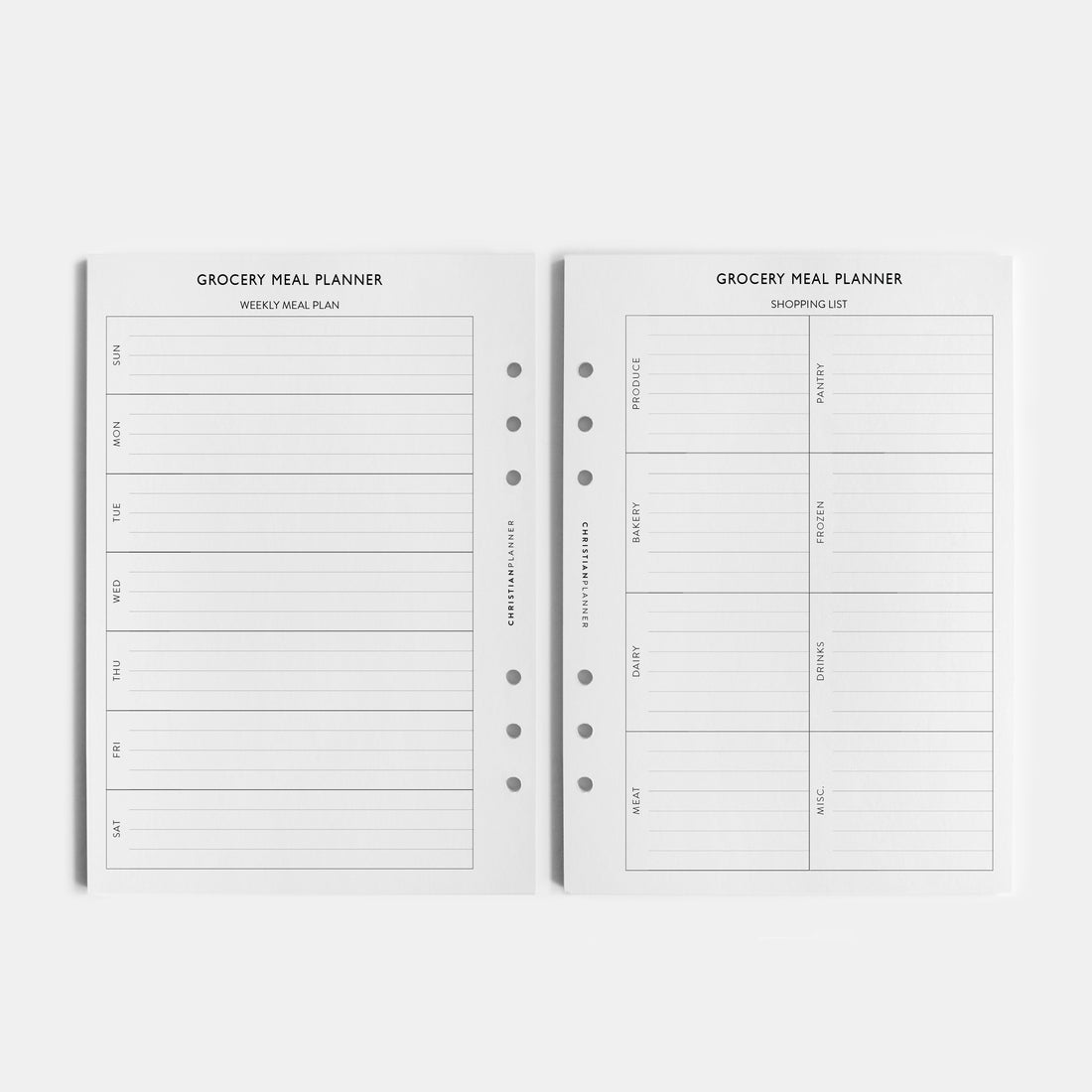 Meal Planning & Grocery - A5 Ring Bound Insert