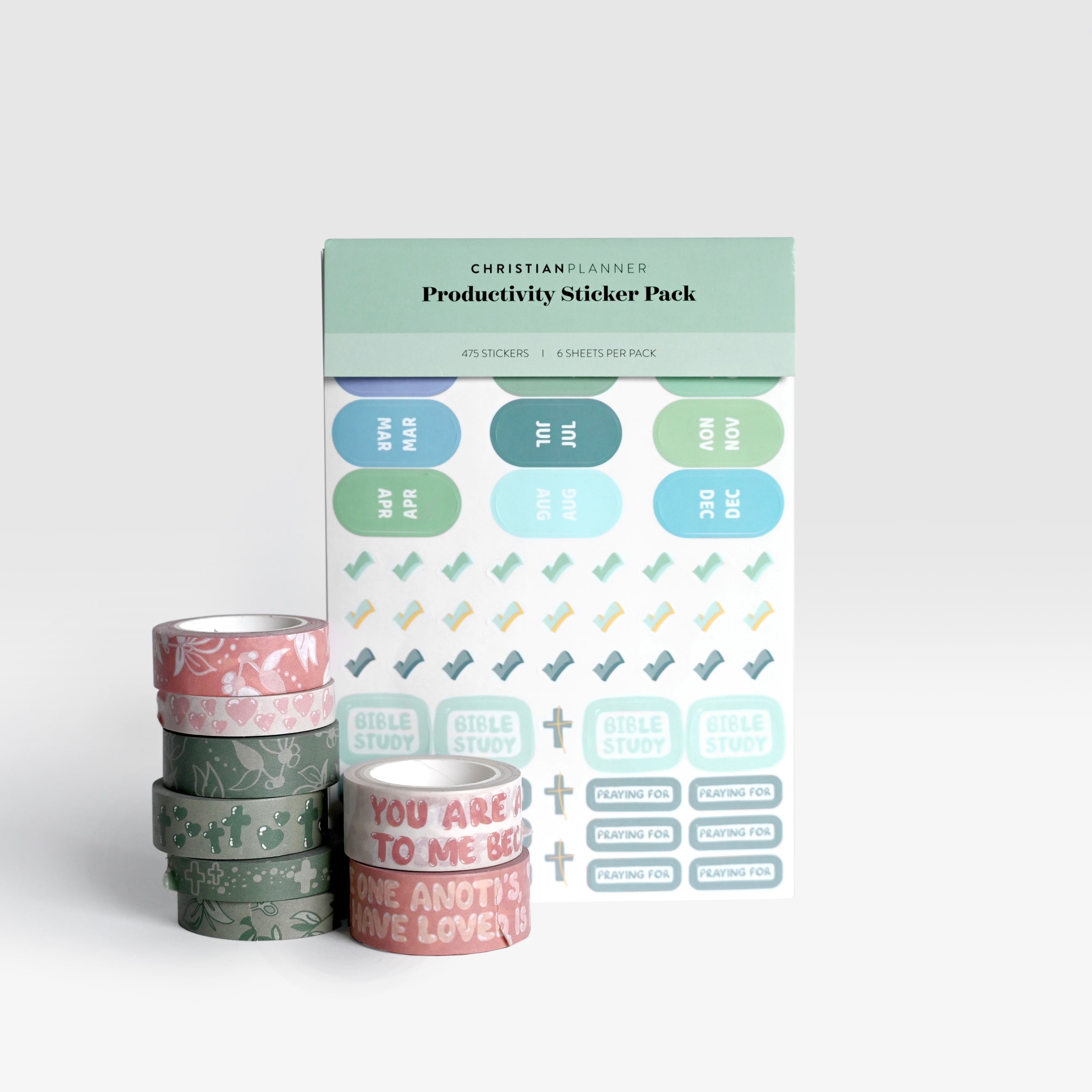 Essentials Bundle: 475 Stickers + 8 Washi Tapes
