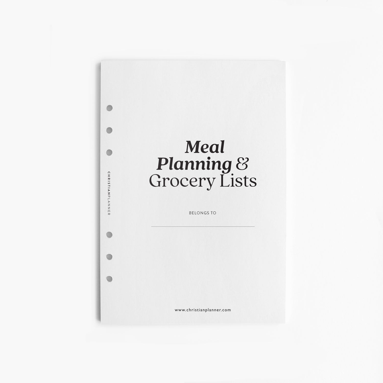 Meal Planning &amp; Grocery  -  A5 Ring Bound Insert