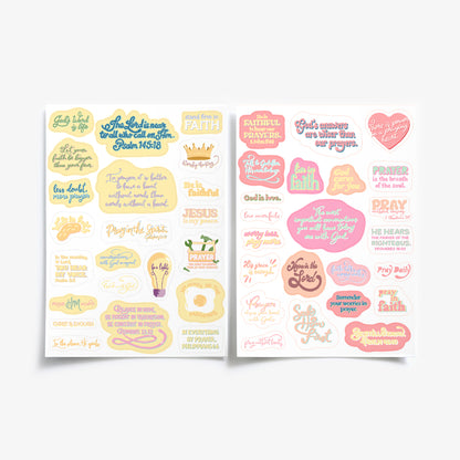 Daily Prayer Journal + Prayer &amp; Devotion Sticker Pack